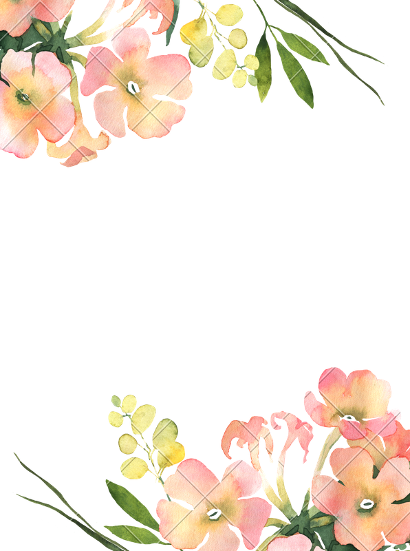 Watercolor illustration for wedding. Flower background png