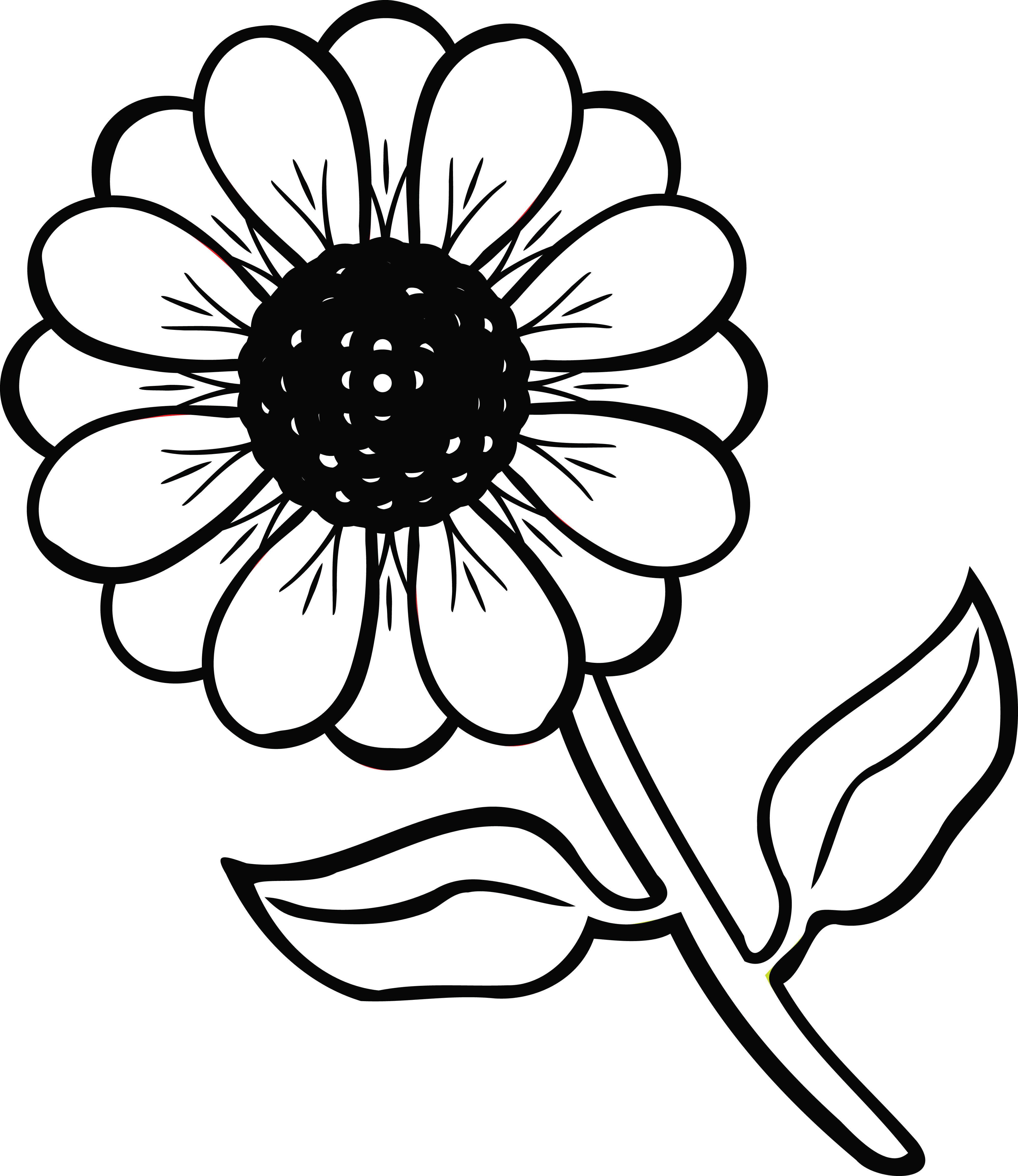 Flowers clipart black and white, Flowers black and white Transparent