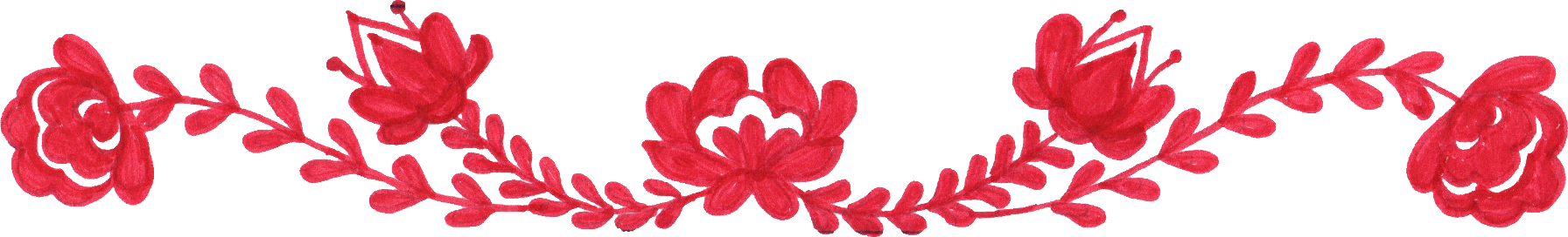 Flowers border png.  red flower drawing