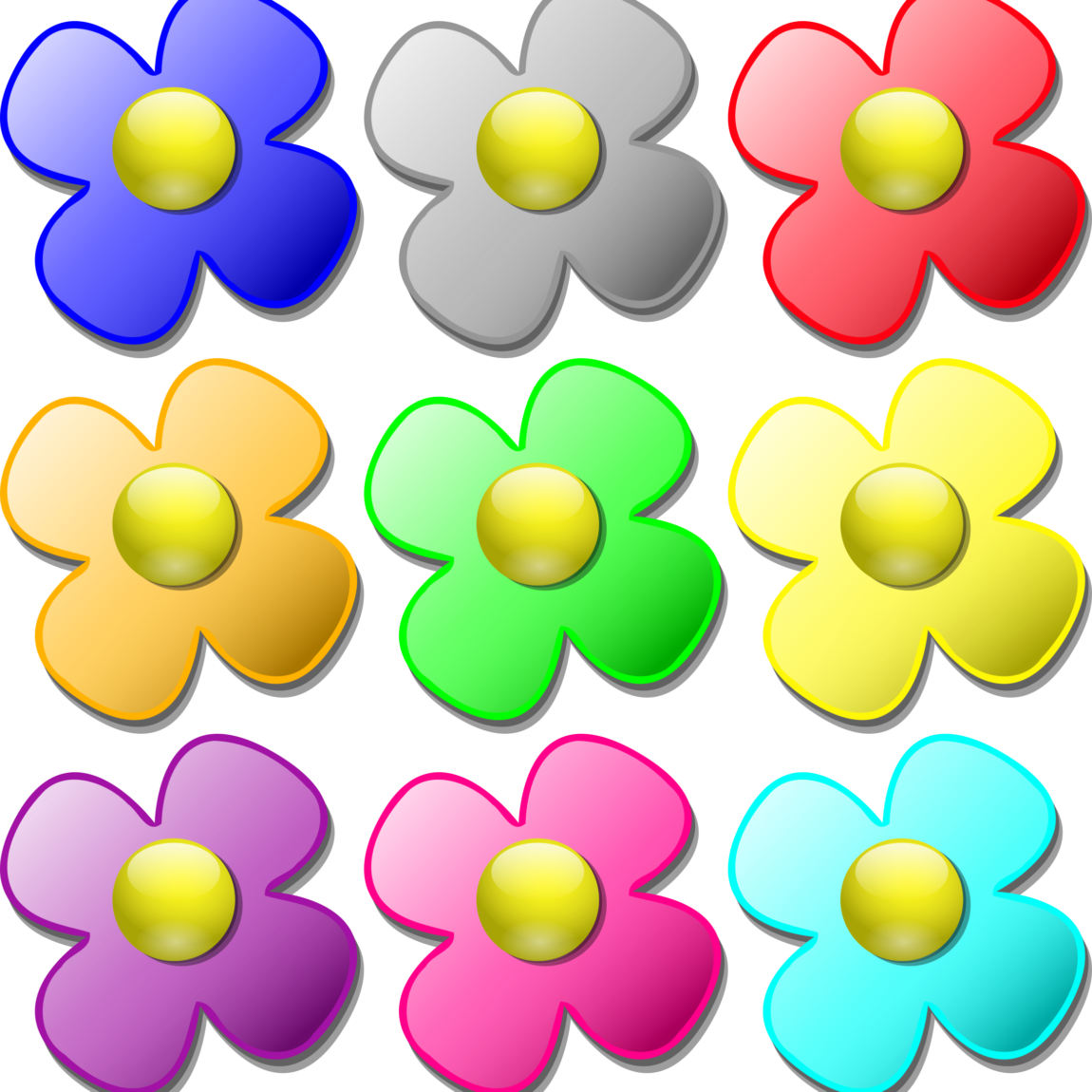 flowers clipart colourful