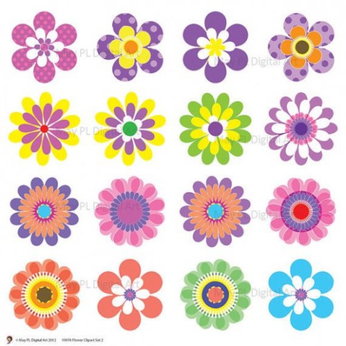 Flowers clipart digital. Spring clip art by
