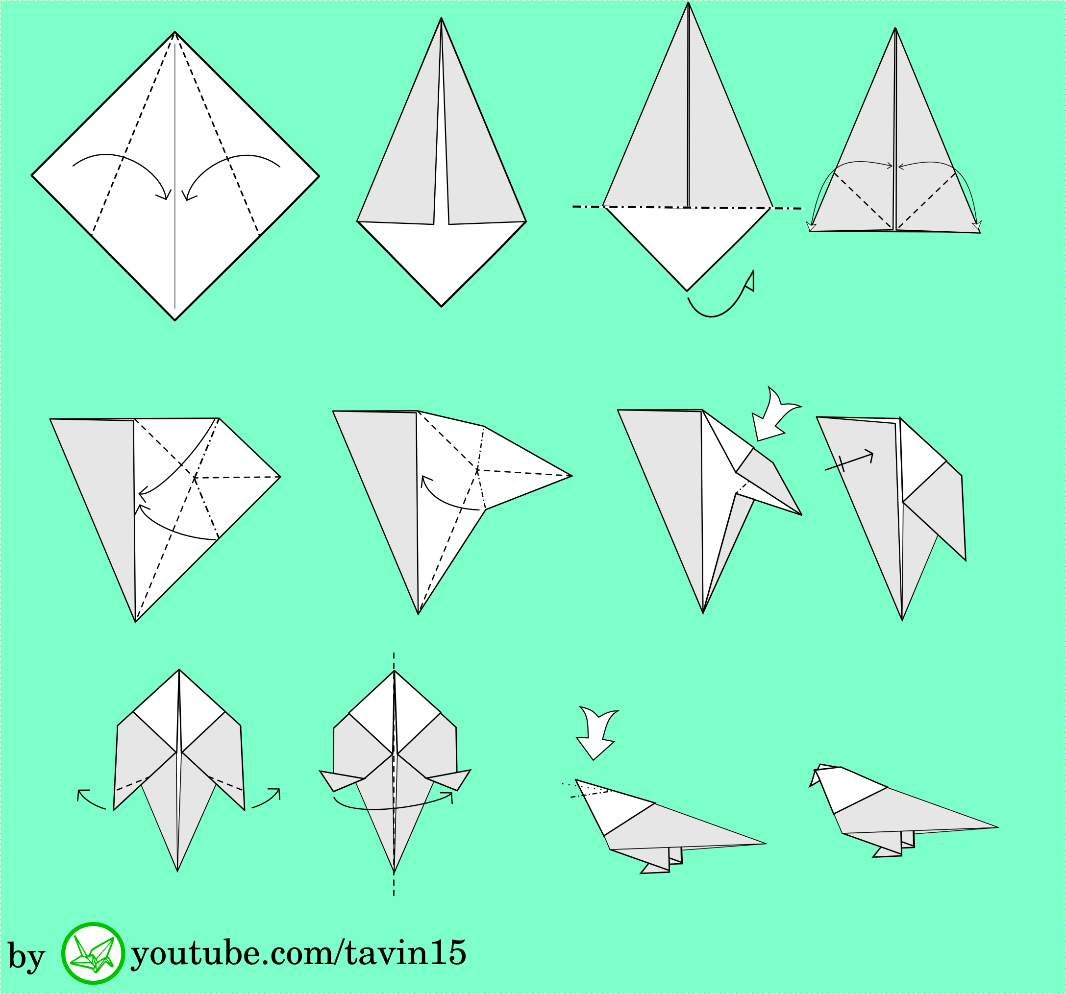 Flowers clipart origami. Budgerigar diagram my work