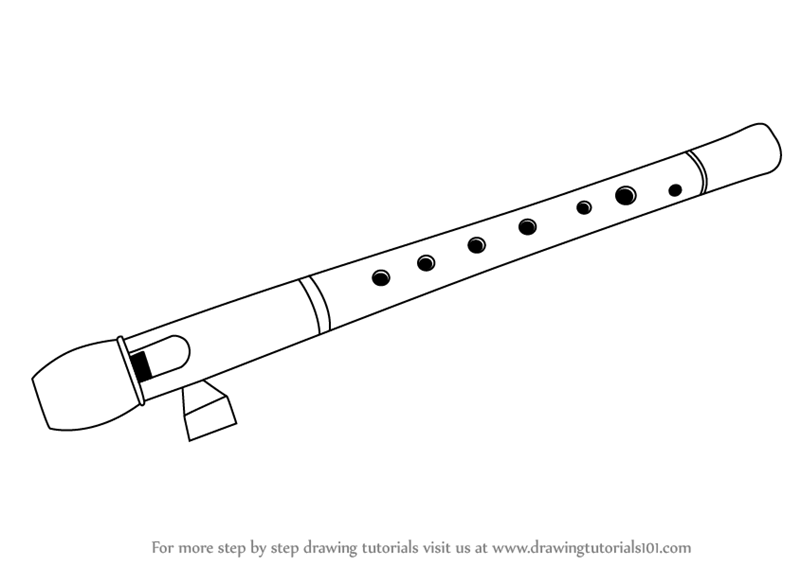 flute clipart easy draw