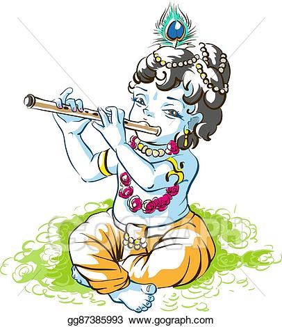 flute clipart krishna god
