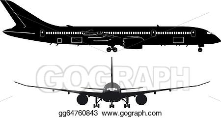 Flying clipart 787 boeing. Vector illustration dreamliner silhouette