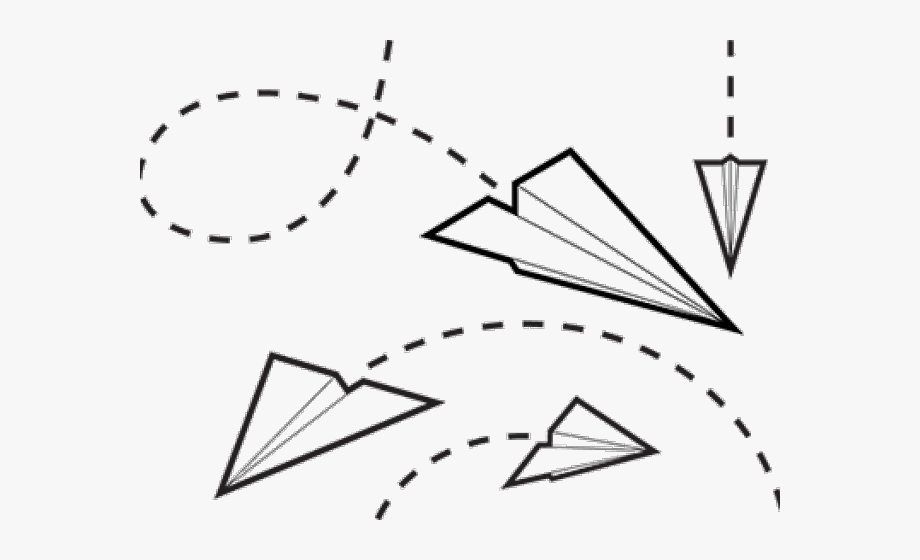 Paper airplane transparent cartoon. Flying clipart airplain
