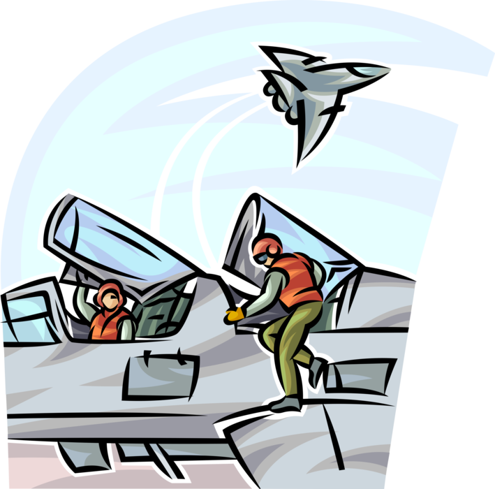 Flight deck crew prepare. Flying clipart airplane pilot