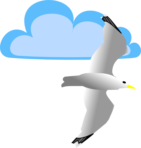 flying clipart cloud