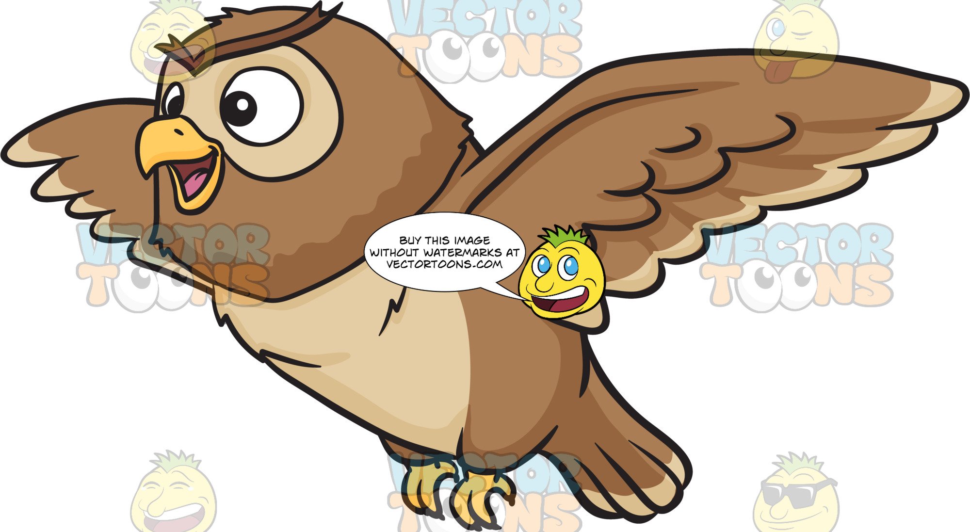 A night owl . Flying clipart cute
