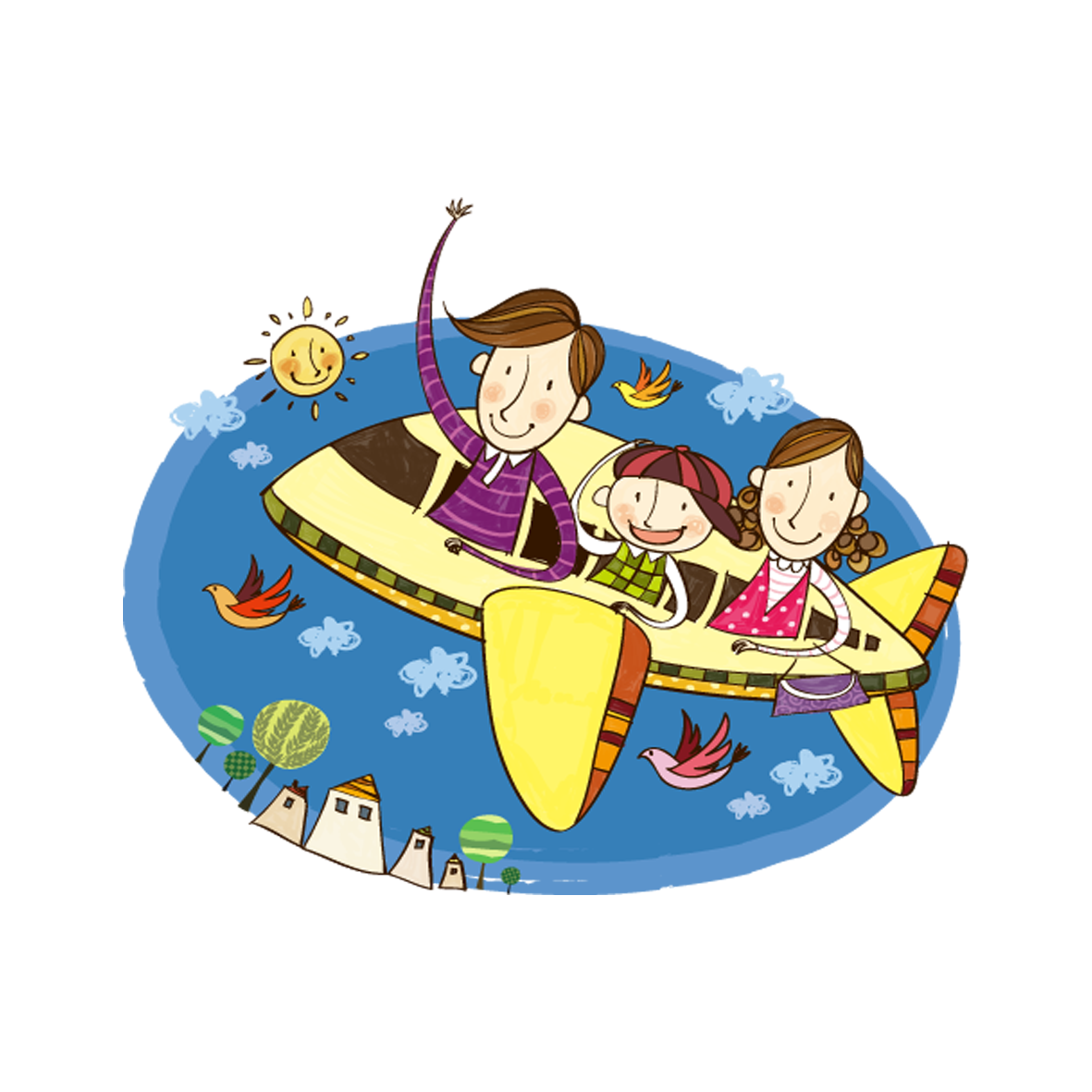 flying clipart family vacation