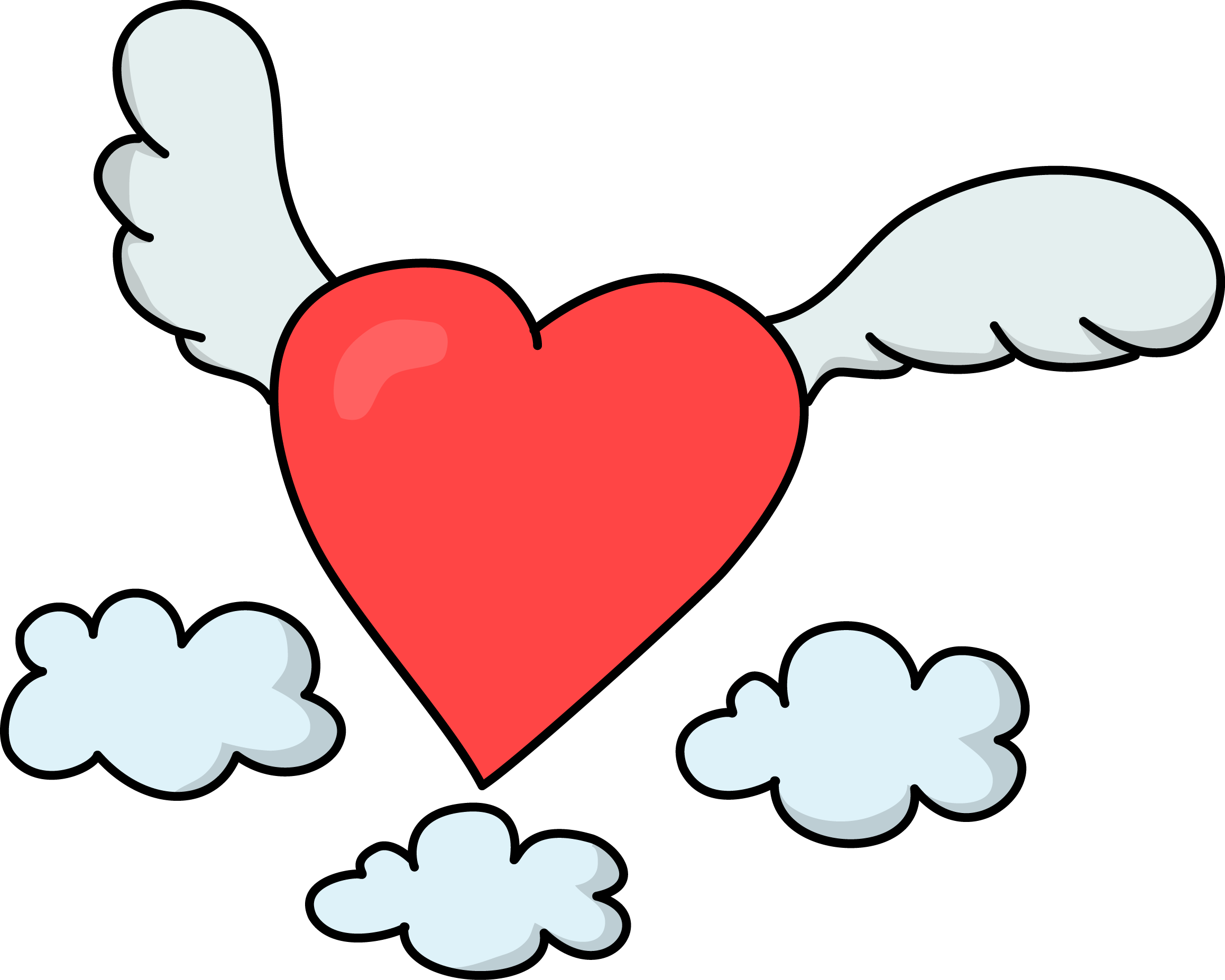 Flying clipart heart. Image for free clip
