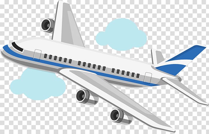 Flying clipart jetplane. White and blue commercial