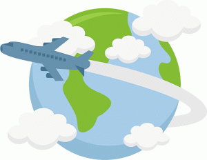 Flying clipart vaction. Plane around world by