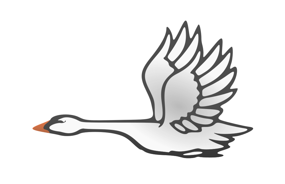 Swan in flight free. Goose clipart illustration