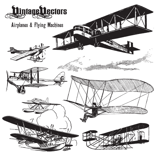 Flying clipart vintage airplane, Flying vintage airplane ...