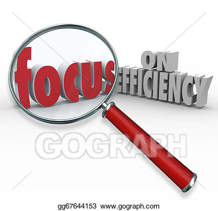 Stock illustration on efficiency. Focus clipart capability