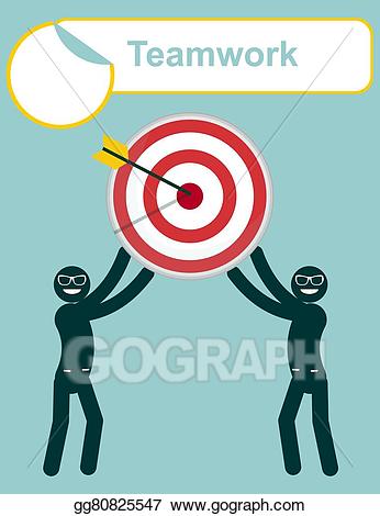 Focus clipart goal. Vector art teamwork leadership