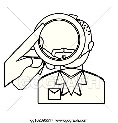 Focus clipart investigation. Vector illustration magnifying glass