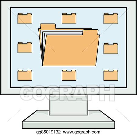 Folder clipart computer folder. Eps illustration with folders