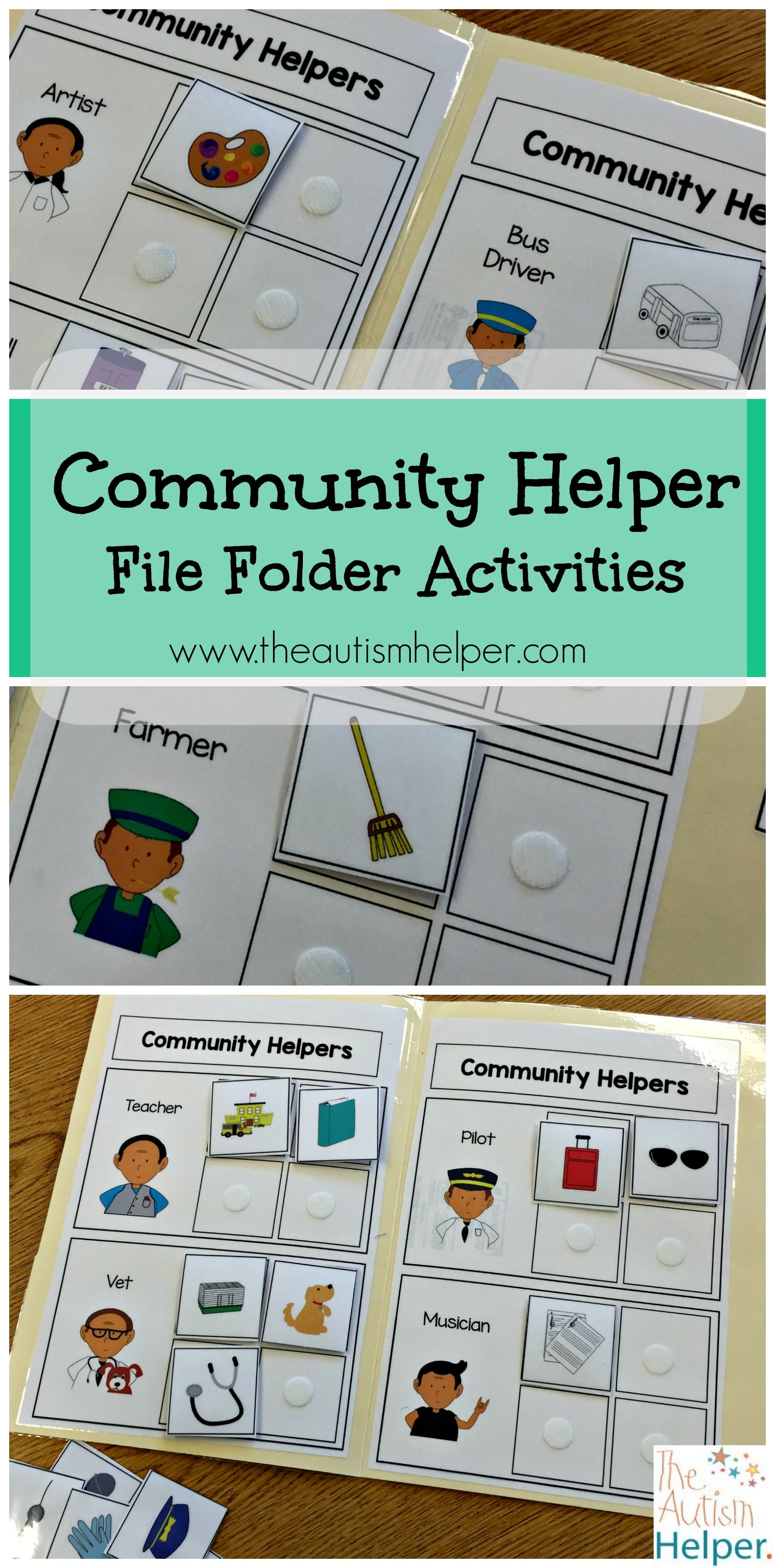 Folder clipart student activity. Community helper file activities