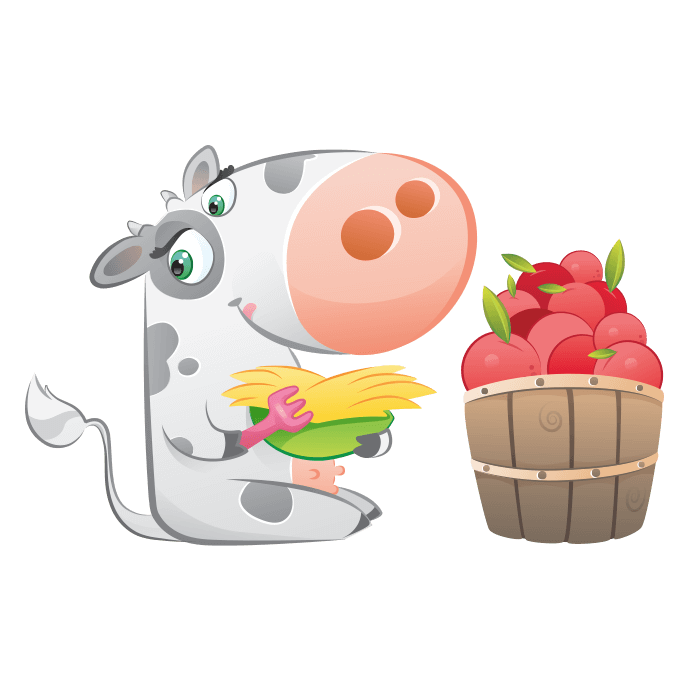 The cheerful farm wall. Foods clipart sticker