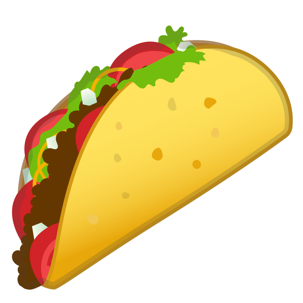 Taco icon noto emoji. Tacos clipart fast food