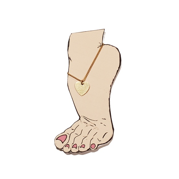 Foot clipart anklet. Gold heart 