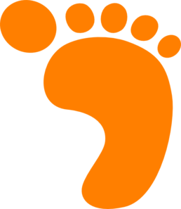 foot clipart orange