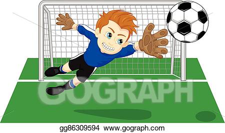 Eps illustration soccer vector. Football clipart goal keeper
