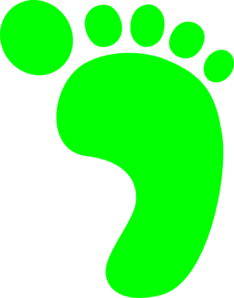 Bright green clip art. Footprint clipart