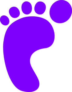 Footprint clipart. Purple footprints 