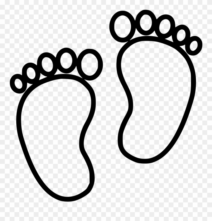 Footprint svg baby . Footprints clipart black and white