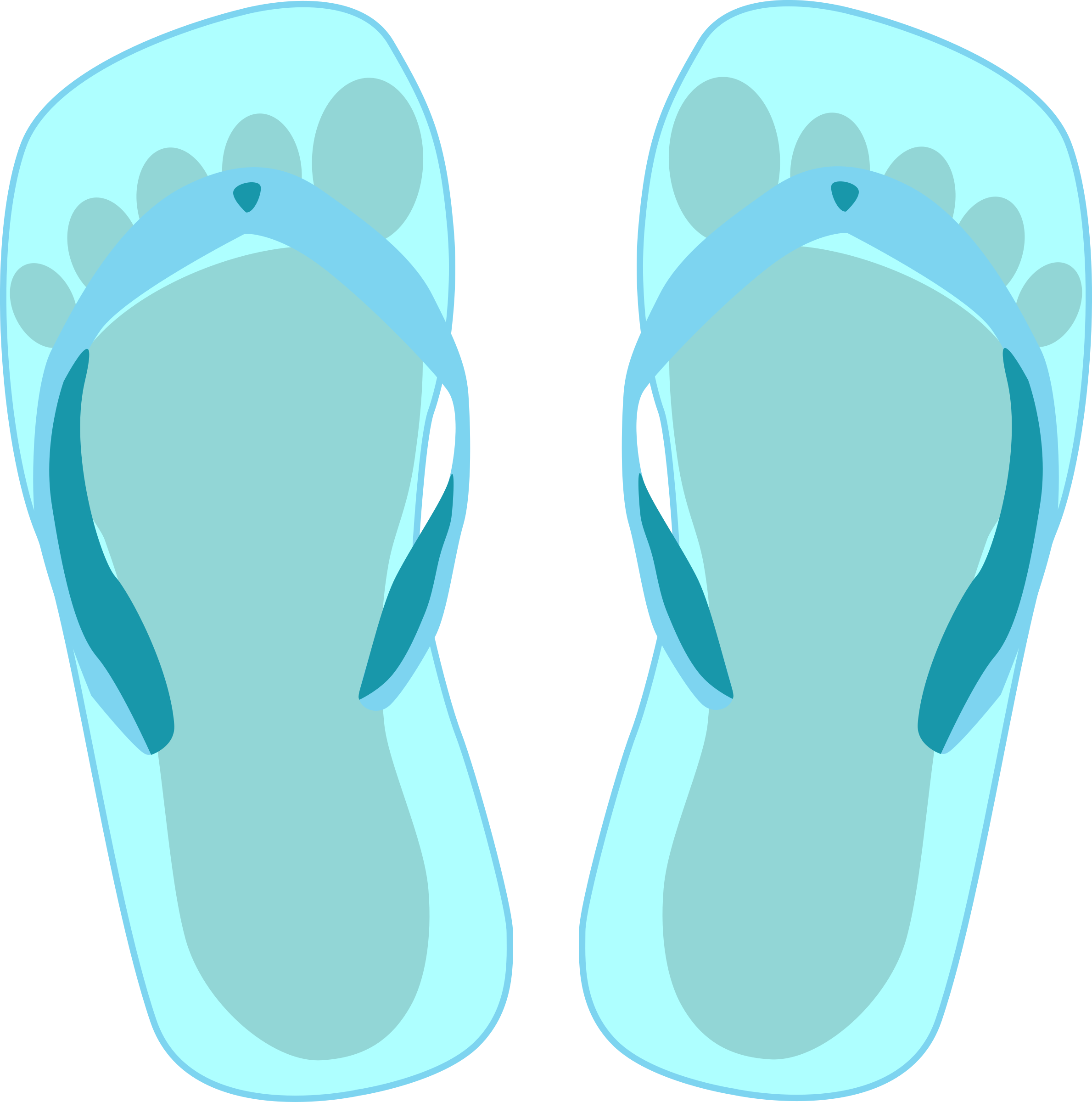 footprint clipart blue