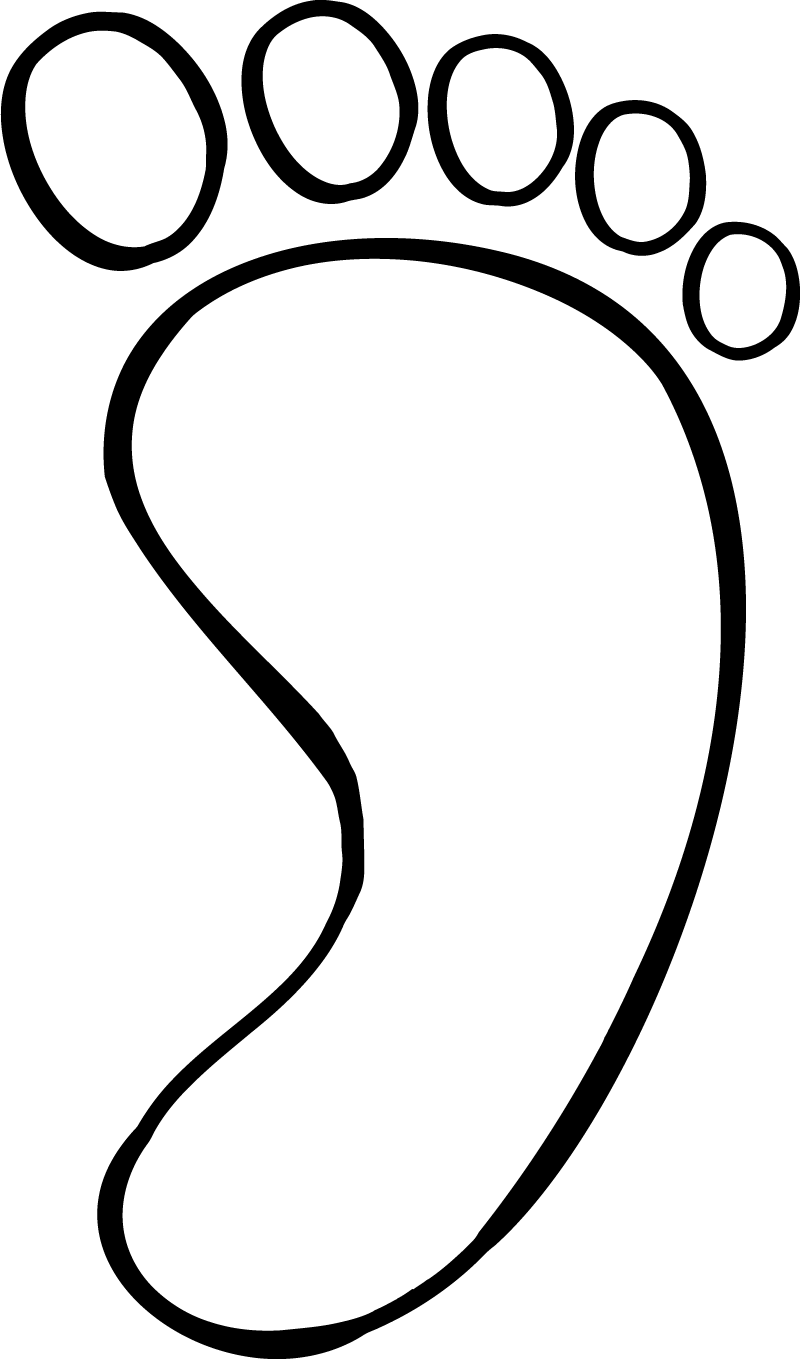 Free template download clip. Footprint clipart coloring page