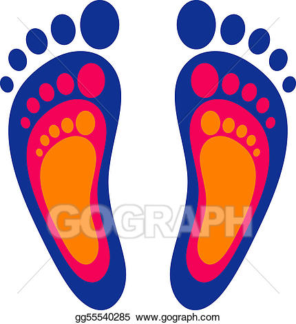 Vector symbol of the. Footprint clipart family