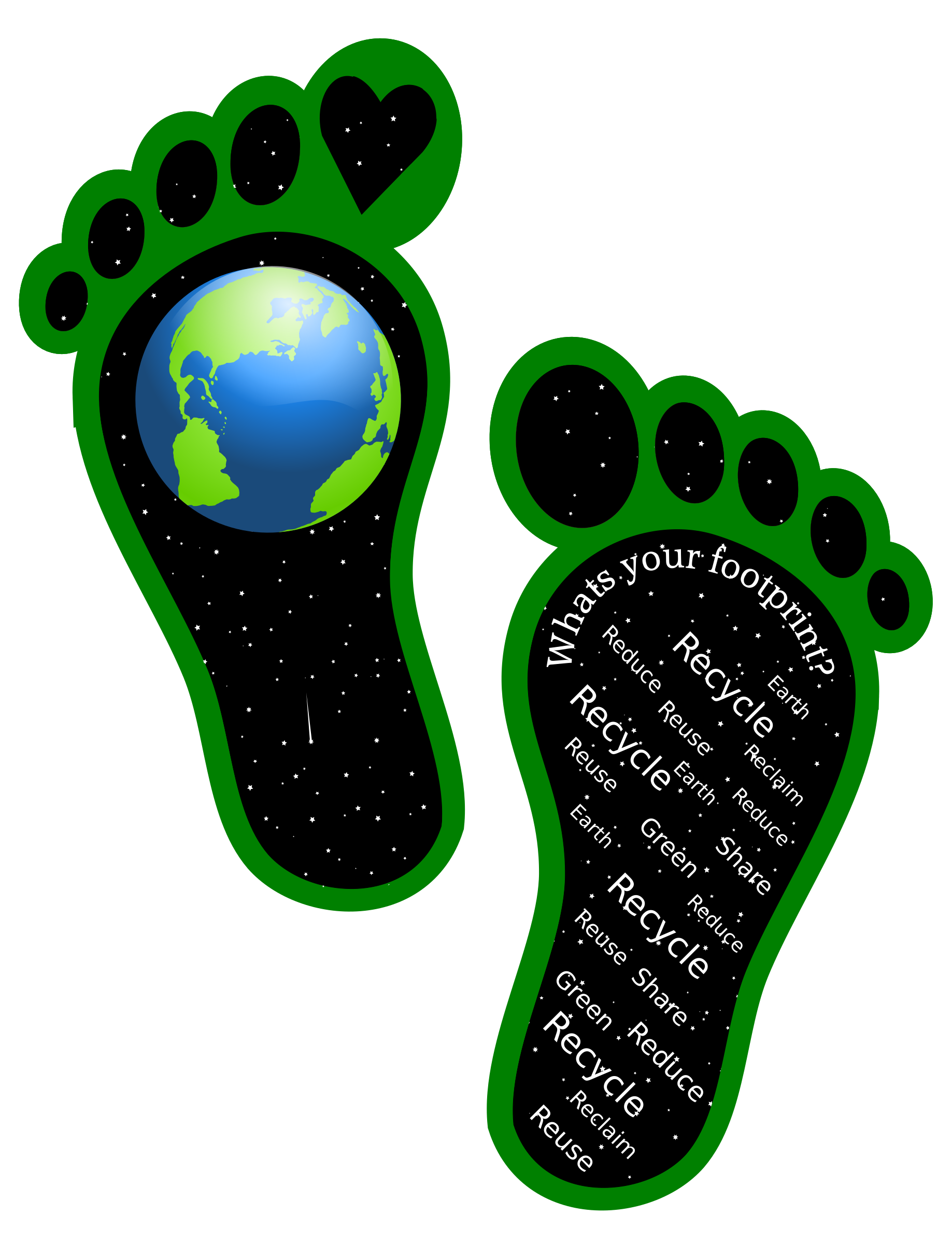 footprints clipart green footprint