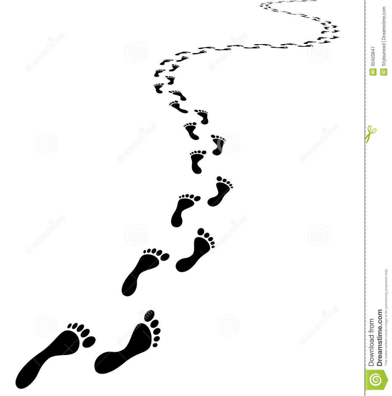 Footprint clipart pathway. With path 