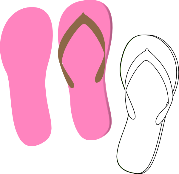 Flip flops pink clip. Footprint clipart sandal