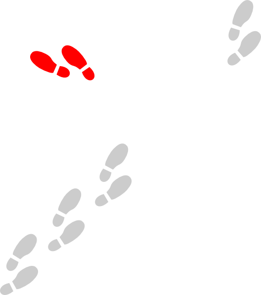 Shoe prints red clip. Footsteps clipart footprint trail