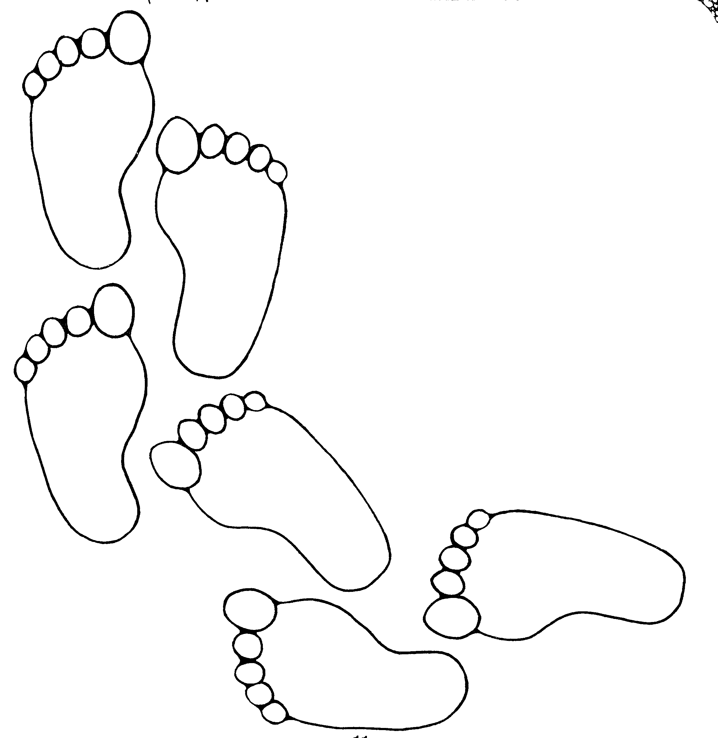 footprints clipart coloring page
