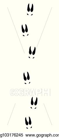 Vector stock chamois tracks. Footprints clipart goat