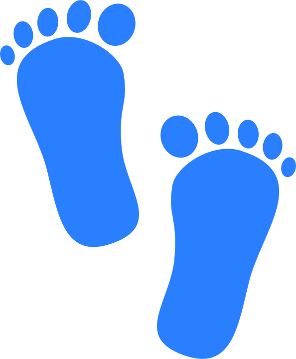 Footsteps clipart vector. Blue footprints clipground showing