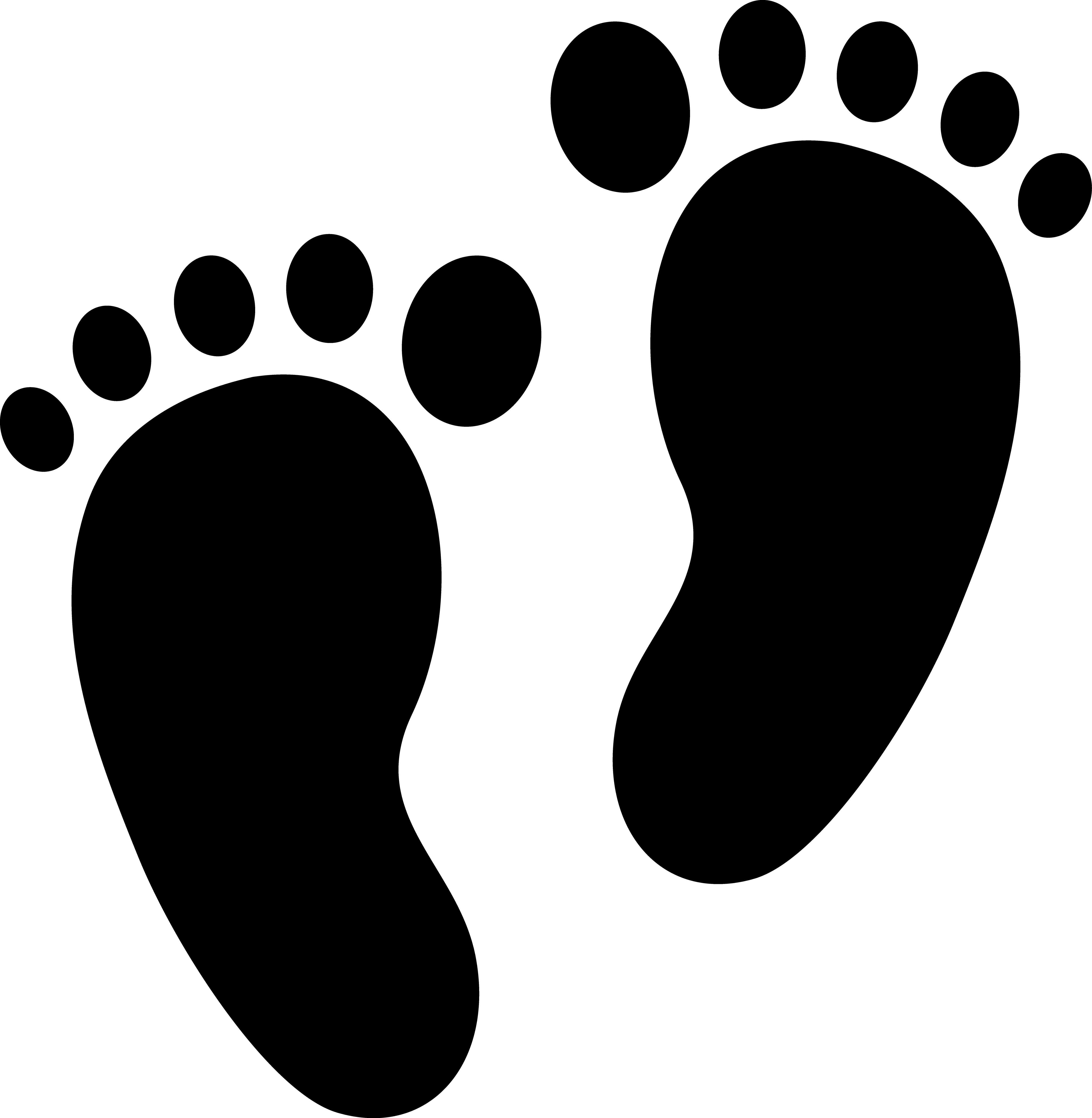 Silhouettes footprints design baby. Footsteps clipart far away