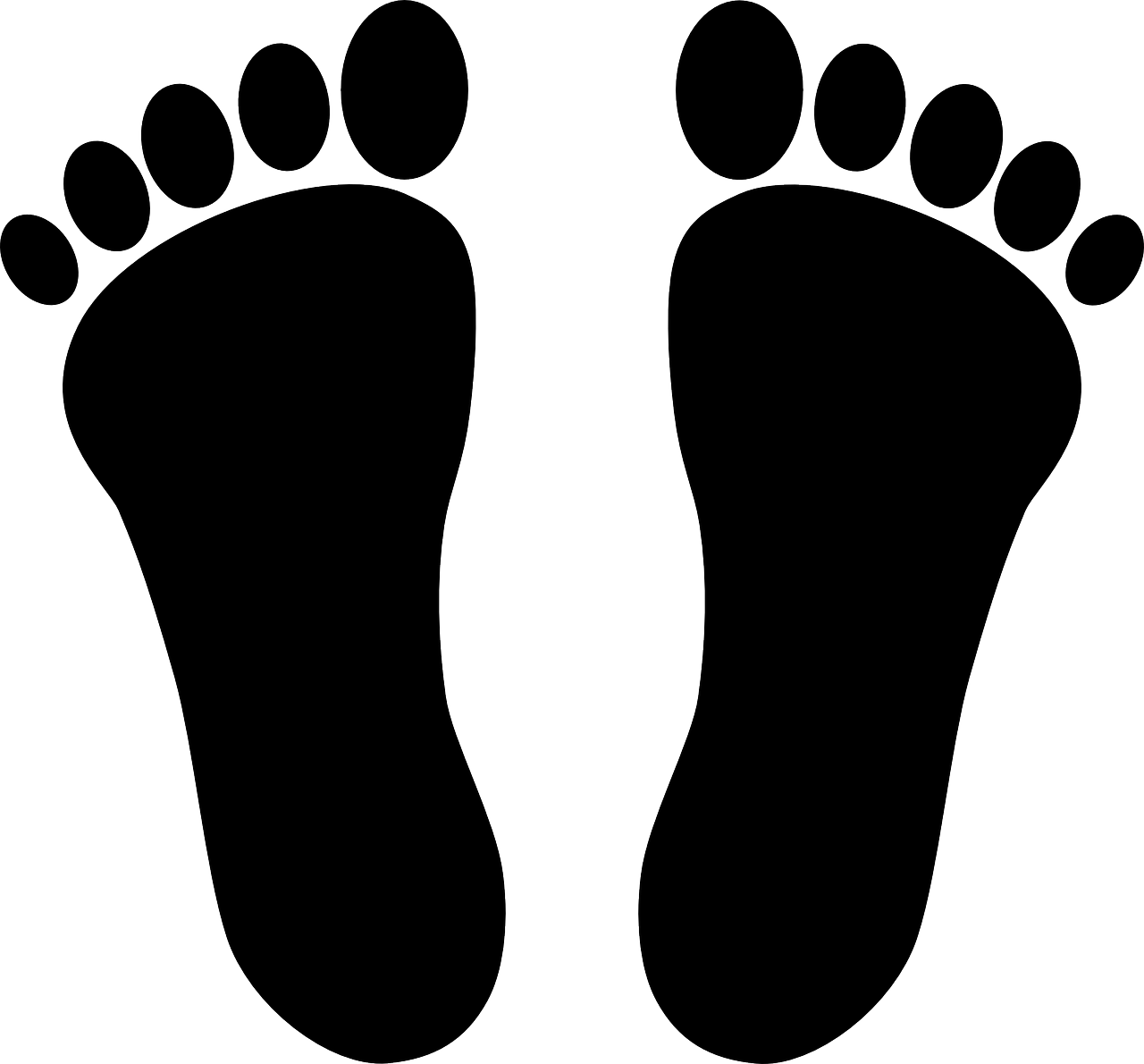 footprints clipart silhouette