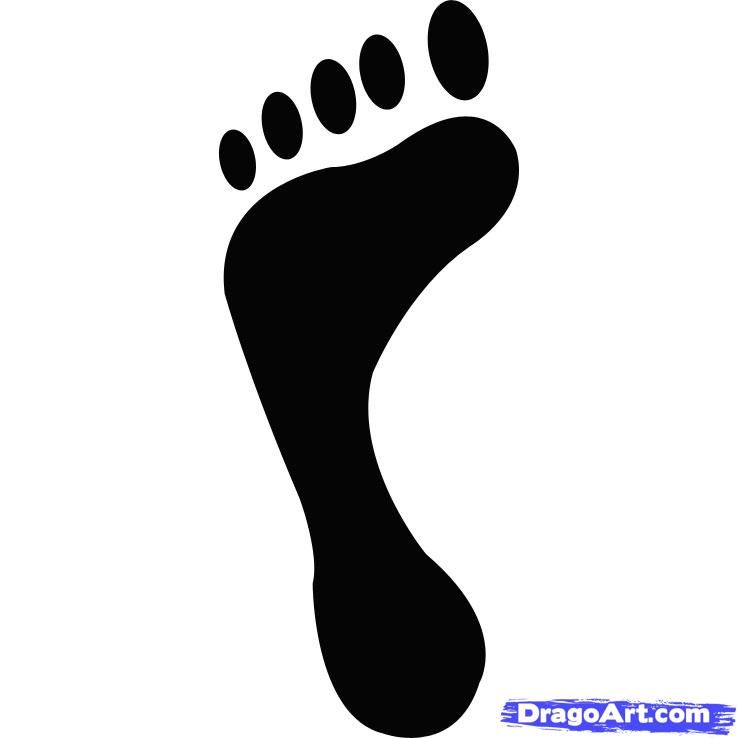 One step at time. Footsteps clipart