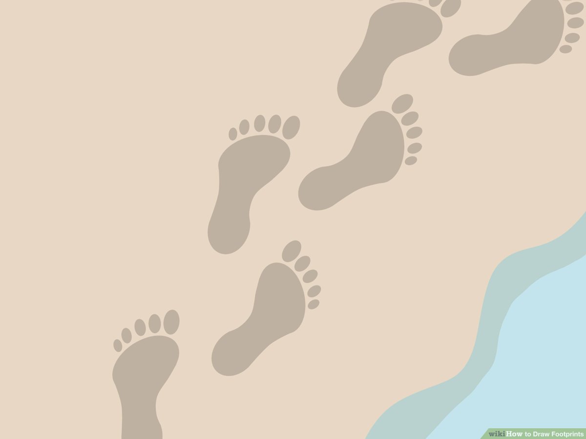 How to draw footprints. Footsteps clipart 4 step