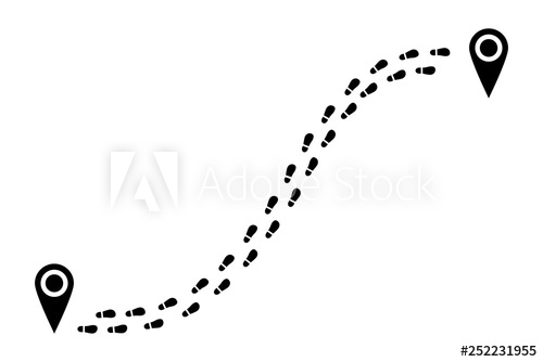 Shoes tracking path from. Footsteps clipart footprint trail