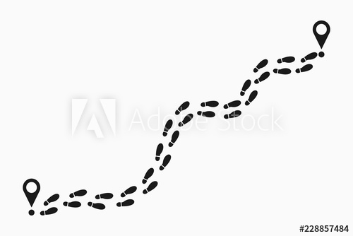 footsteps clipart long path