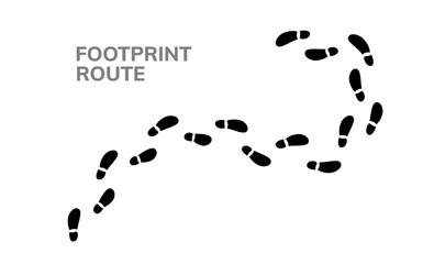 Footprint trekking route follow. Footsteps clipart path
