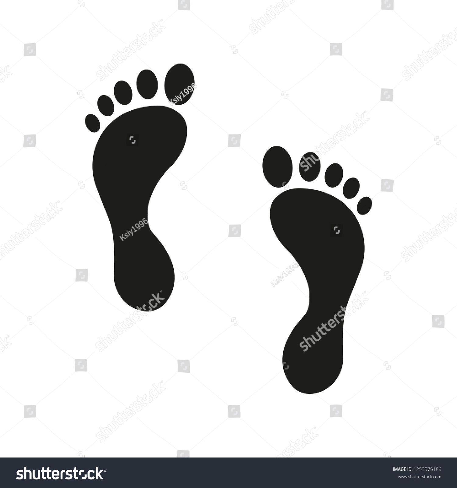Footsteps clipart traces. Trace of human foot